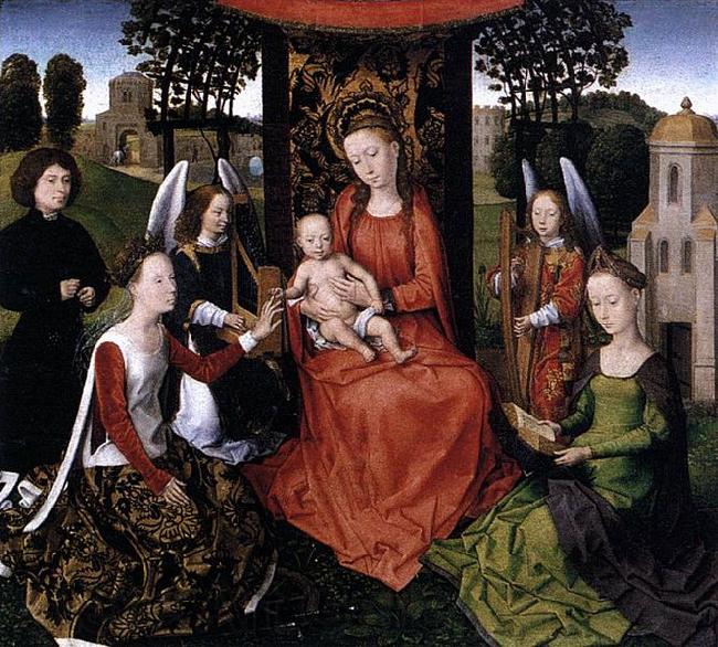 Hans Memling The Mystic Marriage of St Catherine France oil painting art